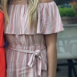 Pink/white off the shoulder forever 21 dress